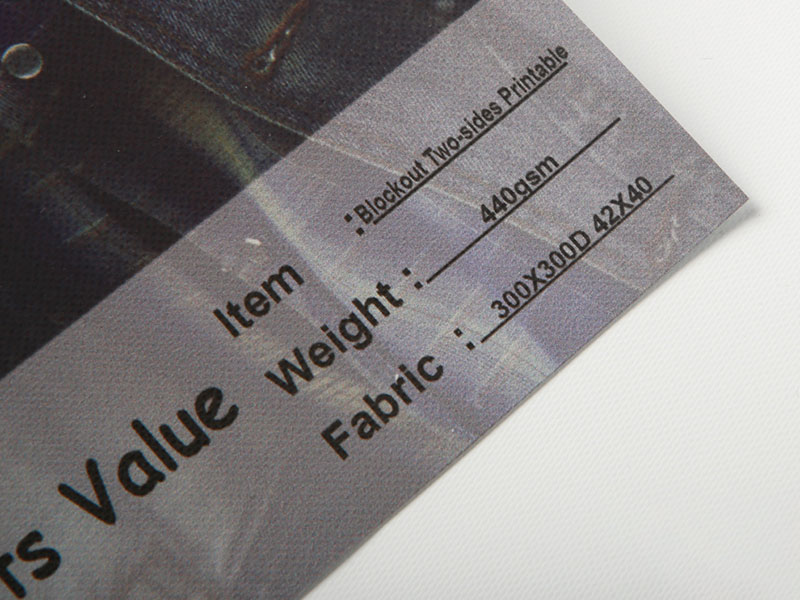 440 g/m2 Kétoldalas nyomtatható sötétítő PVC mennyezeti fólia
